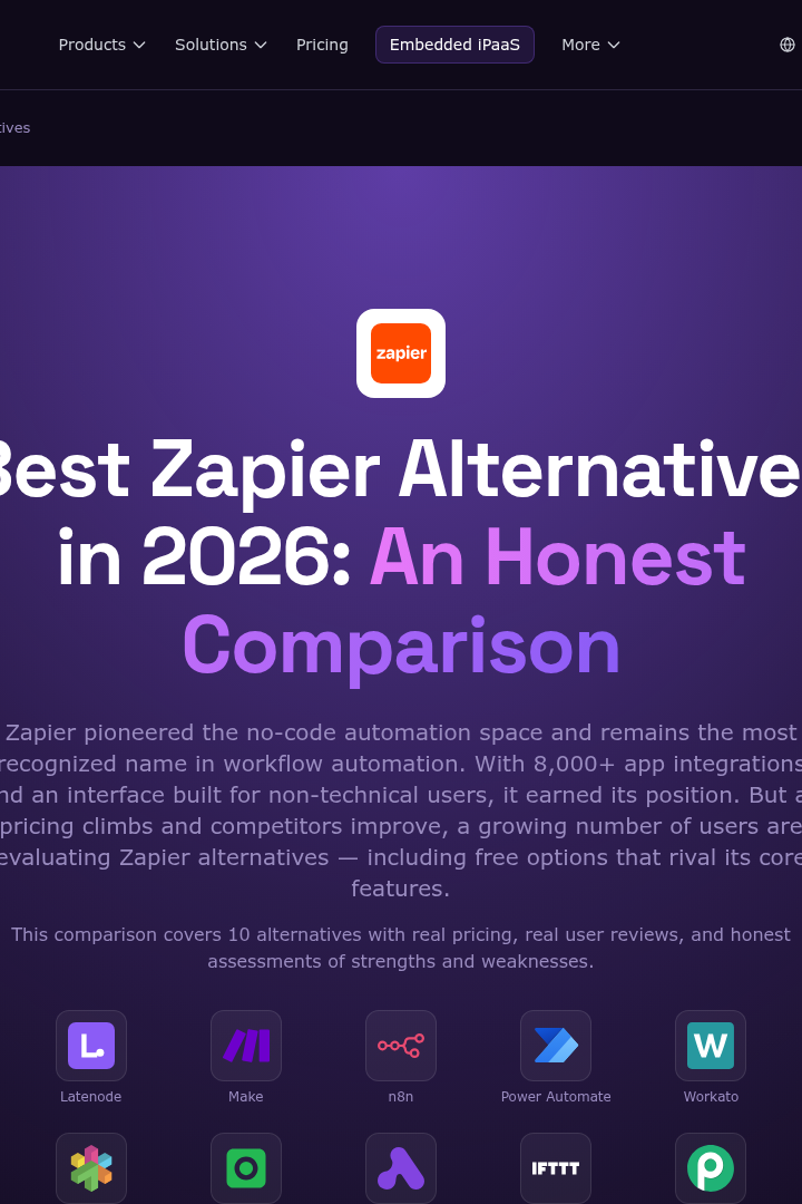 Captura de pantalla de Latenode - Alternativas a Zapier