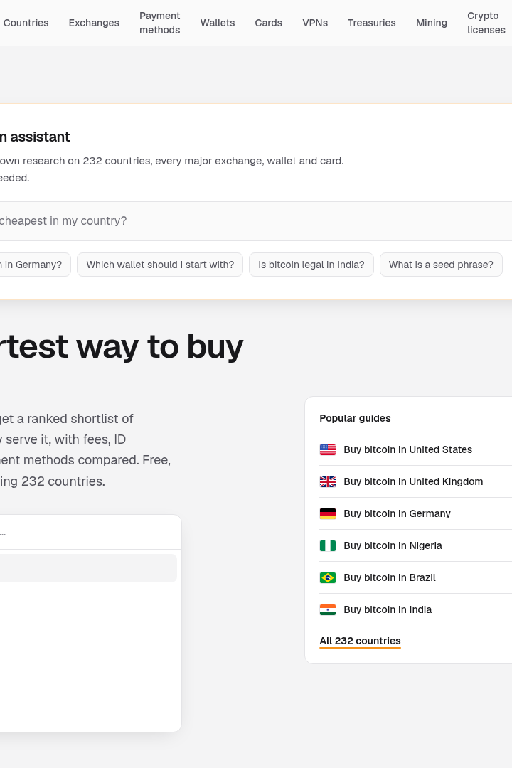 Captura de pantalla de Buy Bitcoin Smart - Hero
