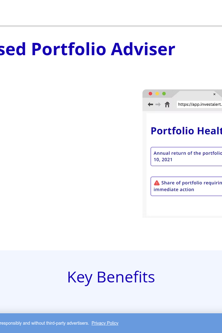 Captura de pantalla de InvestAlert - Para Inversores Minoristas
