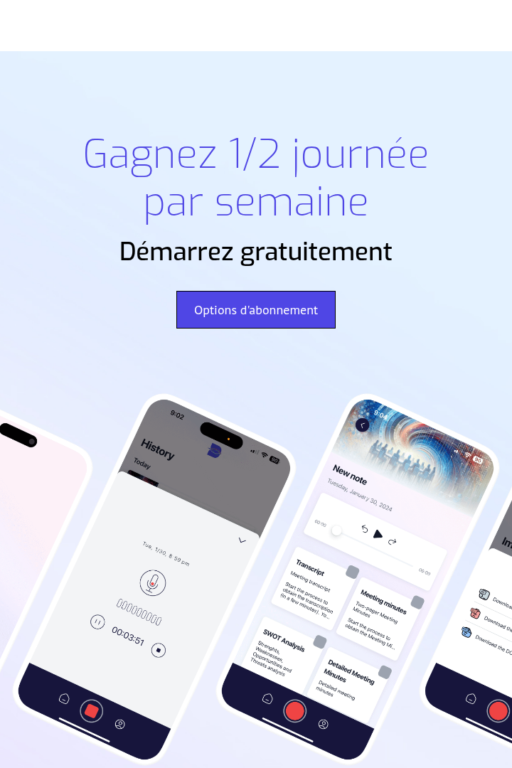 Captura de pantalla de Dicte.ai - Precios (francés)
