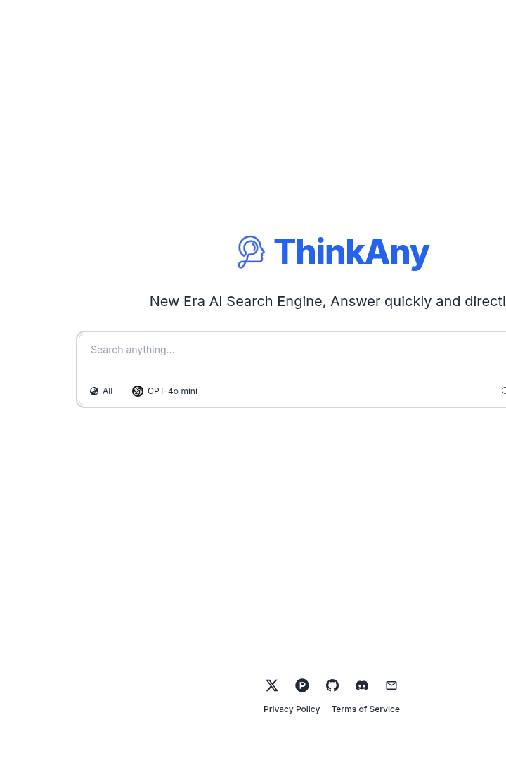 Captura de pantalla de ThinkAny - Hero