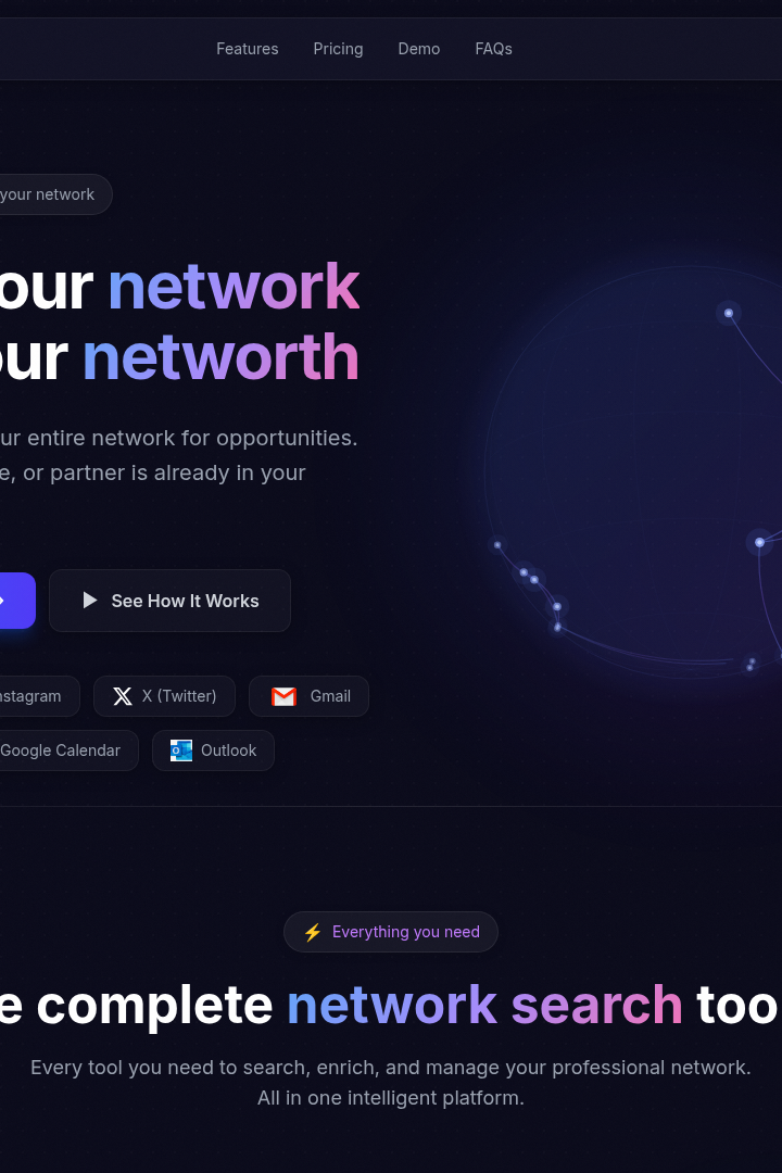 Captura de pantalla de SocialSweep - Comenzar