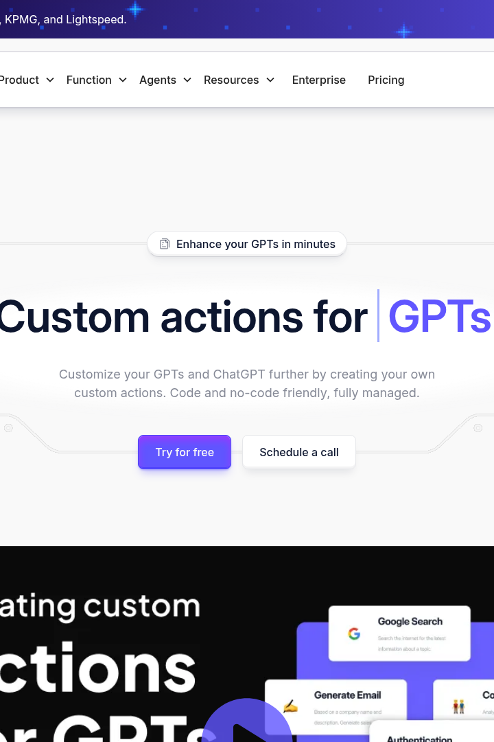 Captura de pantalla de Relevance AI - Acciones Personalizadas para GPTs