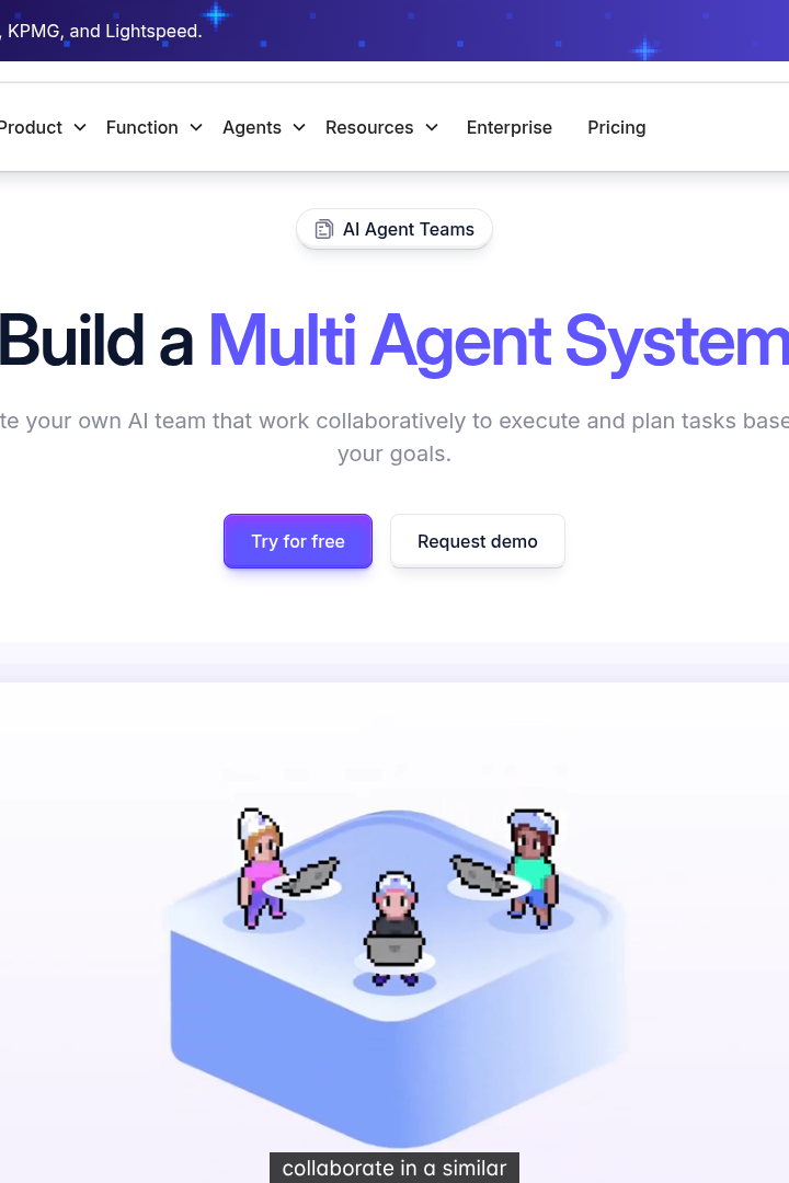 Captura de pantalla de Relevance AI - Agentes Múltiples