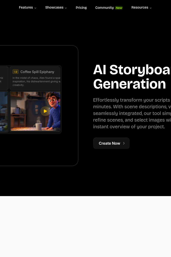 Captura de pantalla de Animate AI - Generación de Storyboards IA