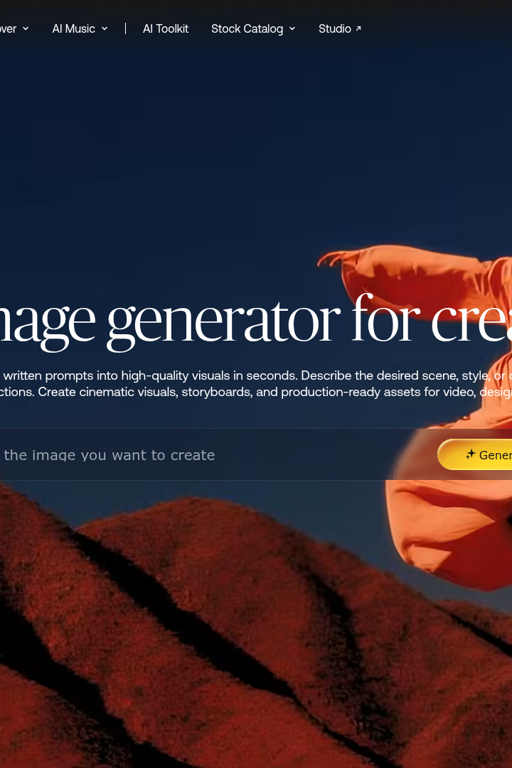 Captura de pantalla de Artlist AI Suite - Generador de Imágenes IA