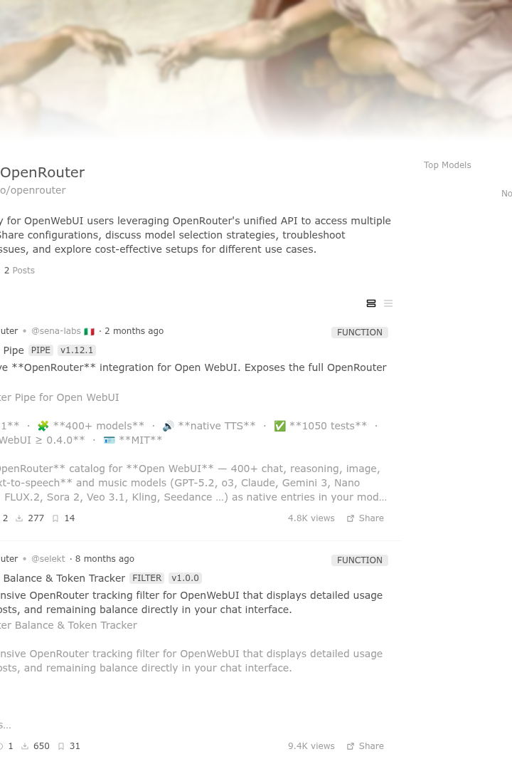 Captura de pantalla de Open WebUI - Conectividad de Modelos