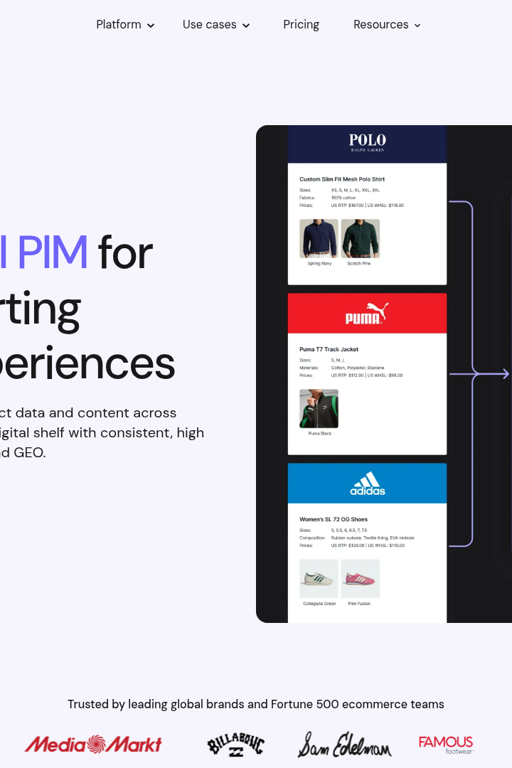 Captura de pantalla de Hypotenuse AI - Solución PIM con IA