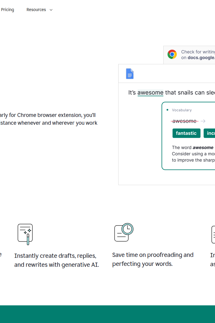 Captura de pantalla de Grammarly - Editor para Chrome Extension