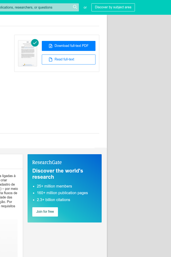 Captura de pantalla de ResearchGate - Publicación