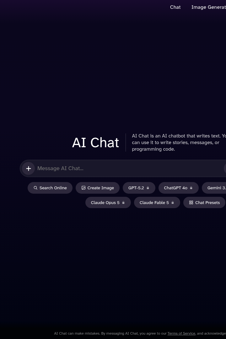 Captura de pantalla de DeepAI - Chat con IA