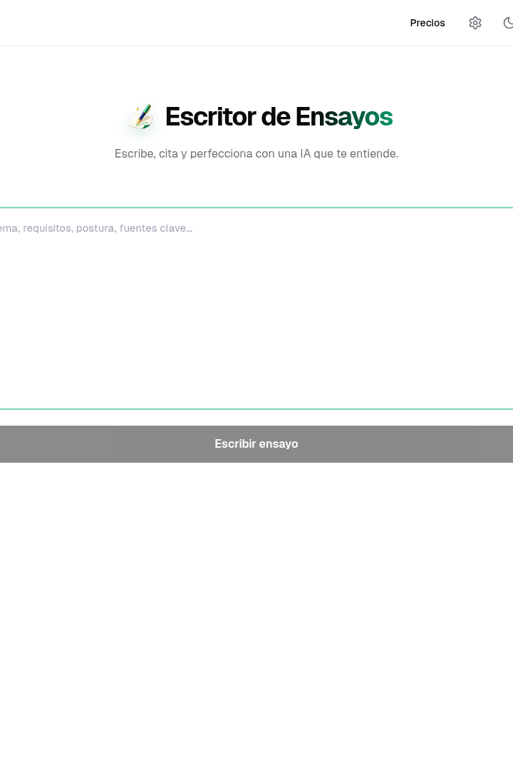 Captura de pantalla de Caktus AI - Generador de Ensayos