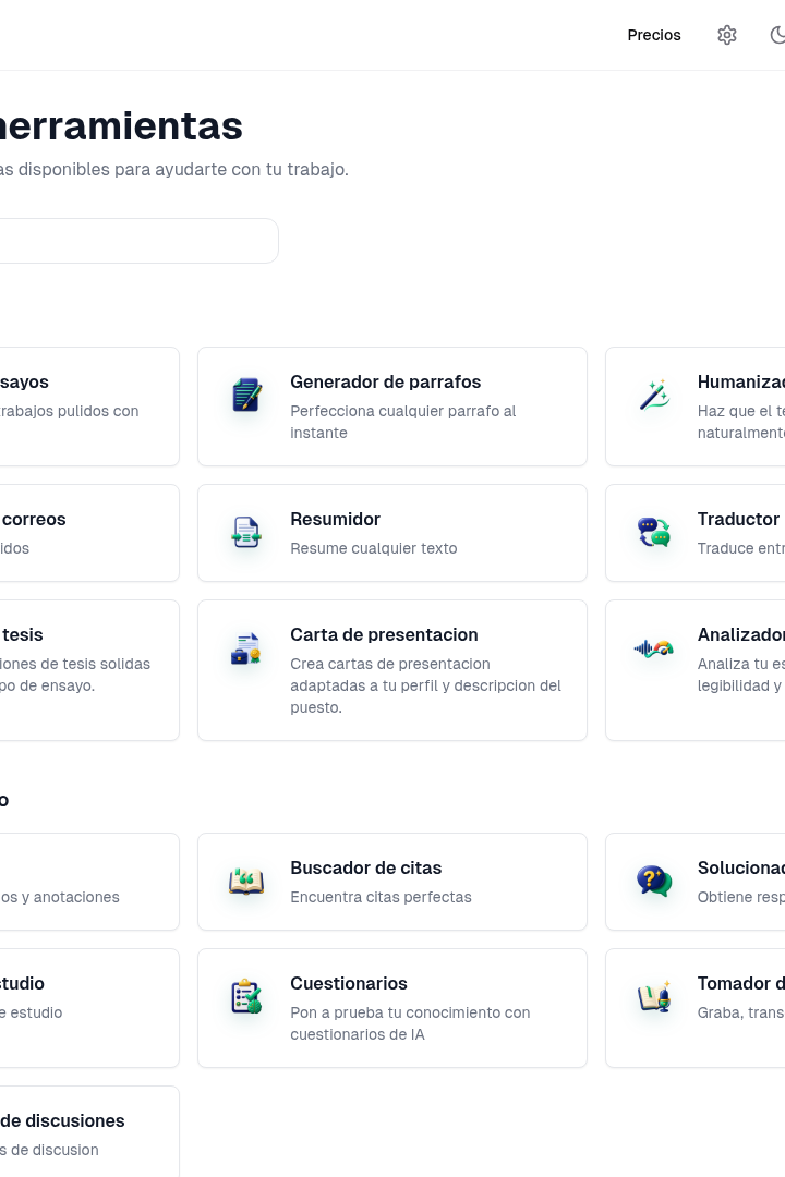Captura de pantalla de Caktus AI - Todas las Herramientas