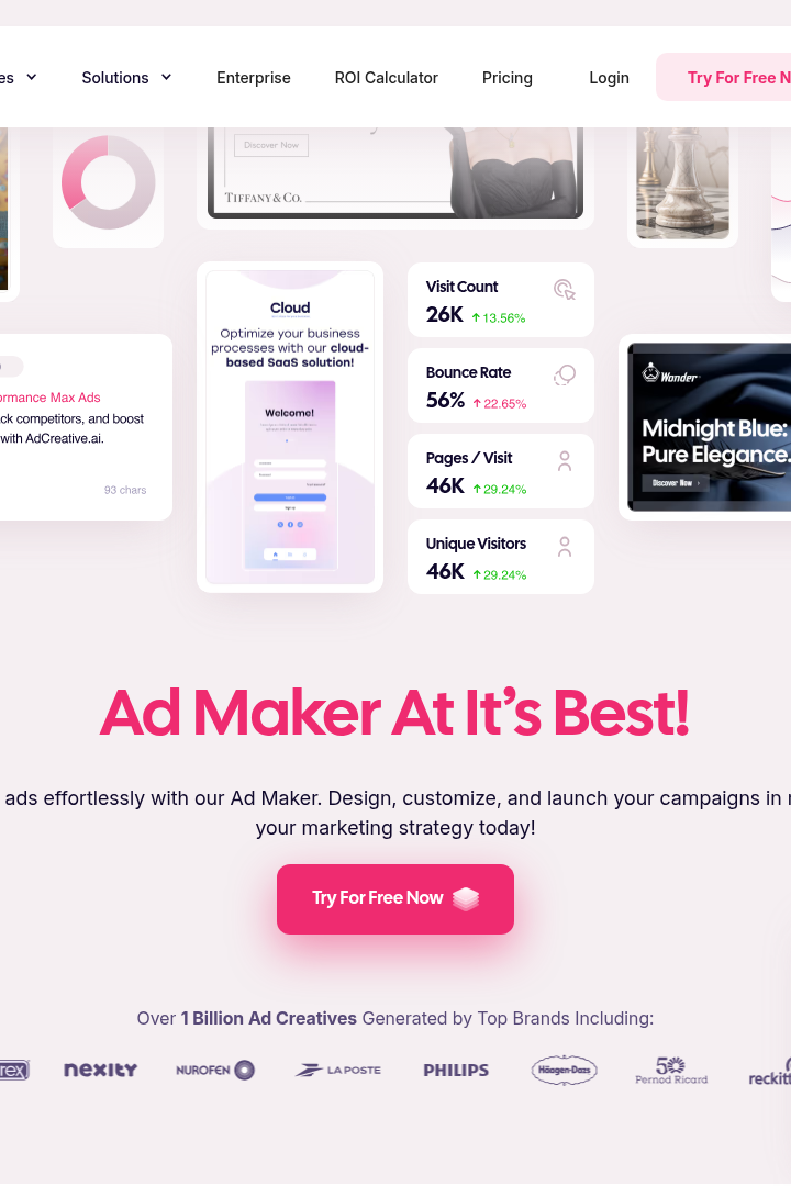 Captura de pantalla de AdCreative.ai - Creador de Anuncios