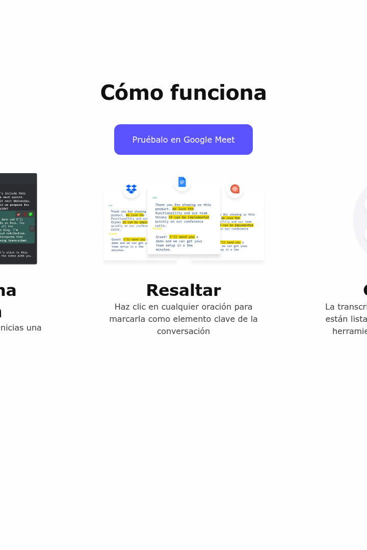 Captura de pantalla de Tactiq - Cómo Funciona