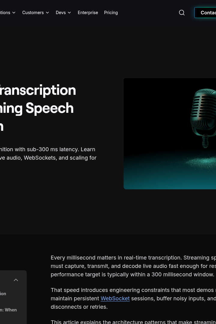 Captura de pantalla de Deepgram - API de Reconocimiento de Voz en Streaming