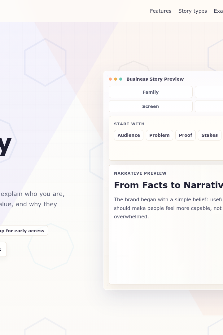 Captura de pantalla de AI story generator - Generador de historias de marca