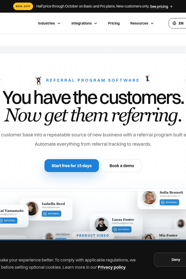 Captura de pantalla de Referral Factory - Hero