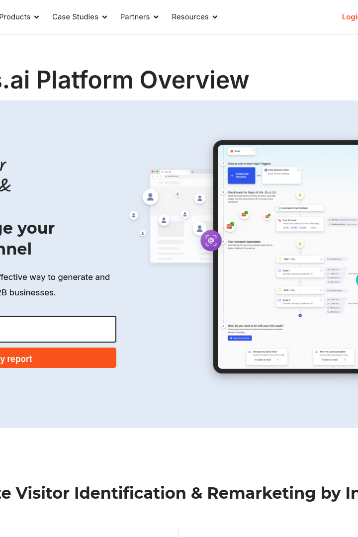 Captura de pantalla de Customers.ai - Producto