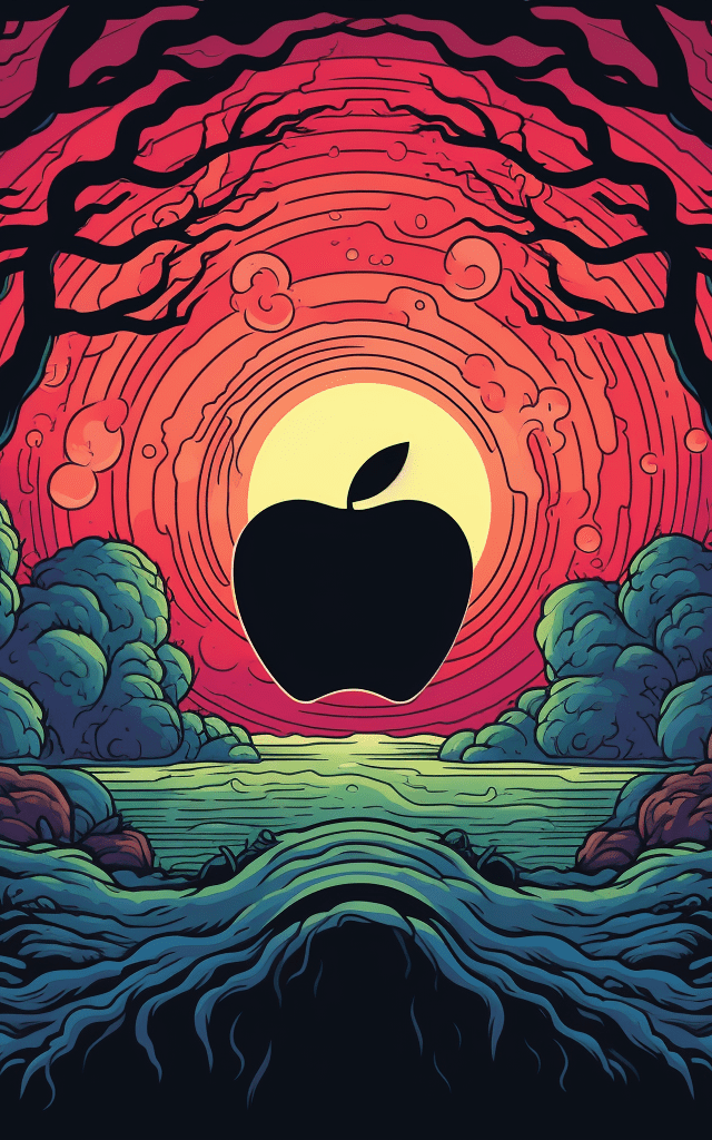 logo de appleasistente de vozordenador con codigo de programacion