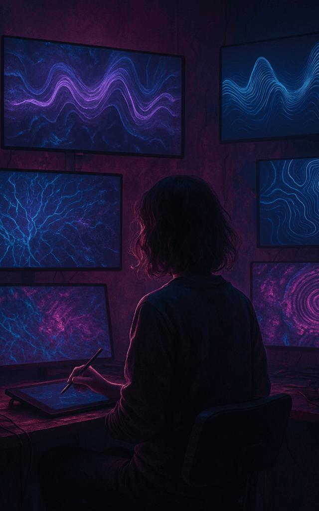 Artista creando con Google Disco en estudio
