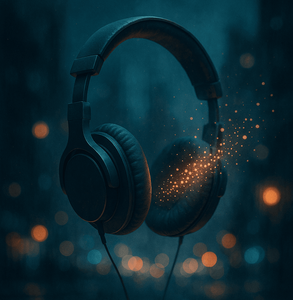 auriculares mostrando traduccion en tiempo real en auriculares