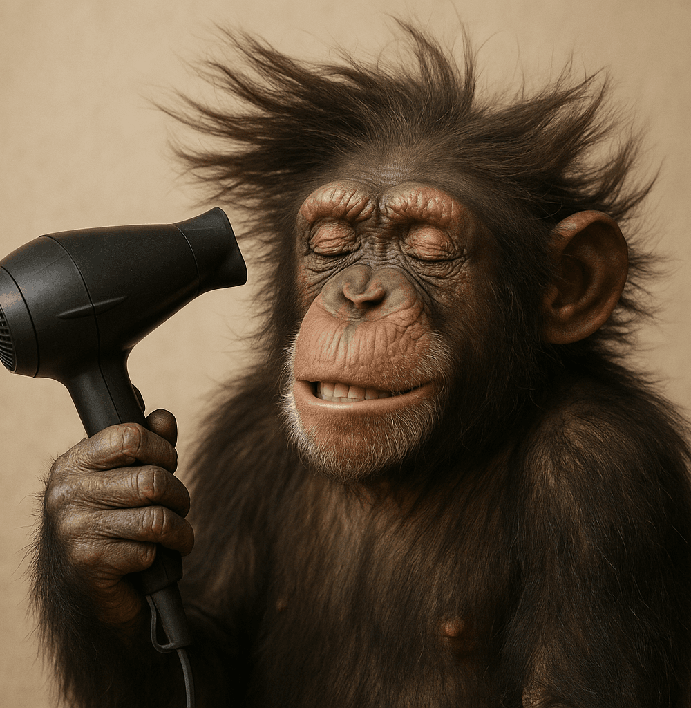 chimpance secandose el pelochimpance secandose el pelo