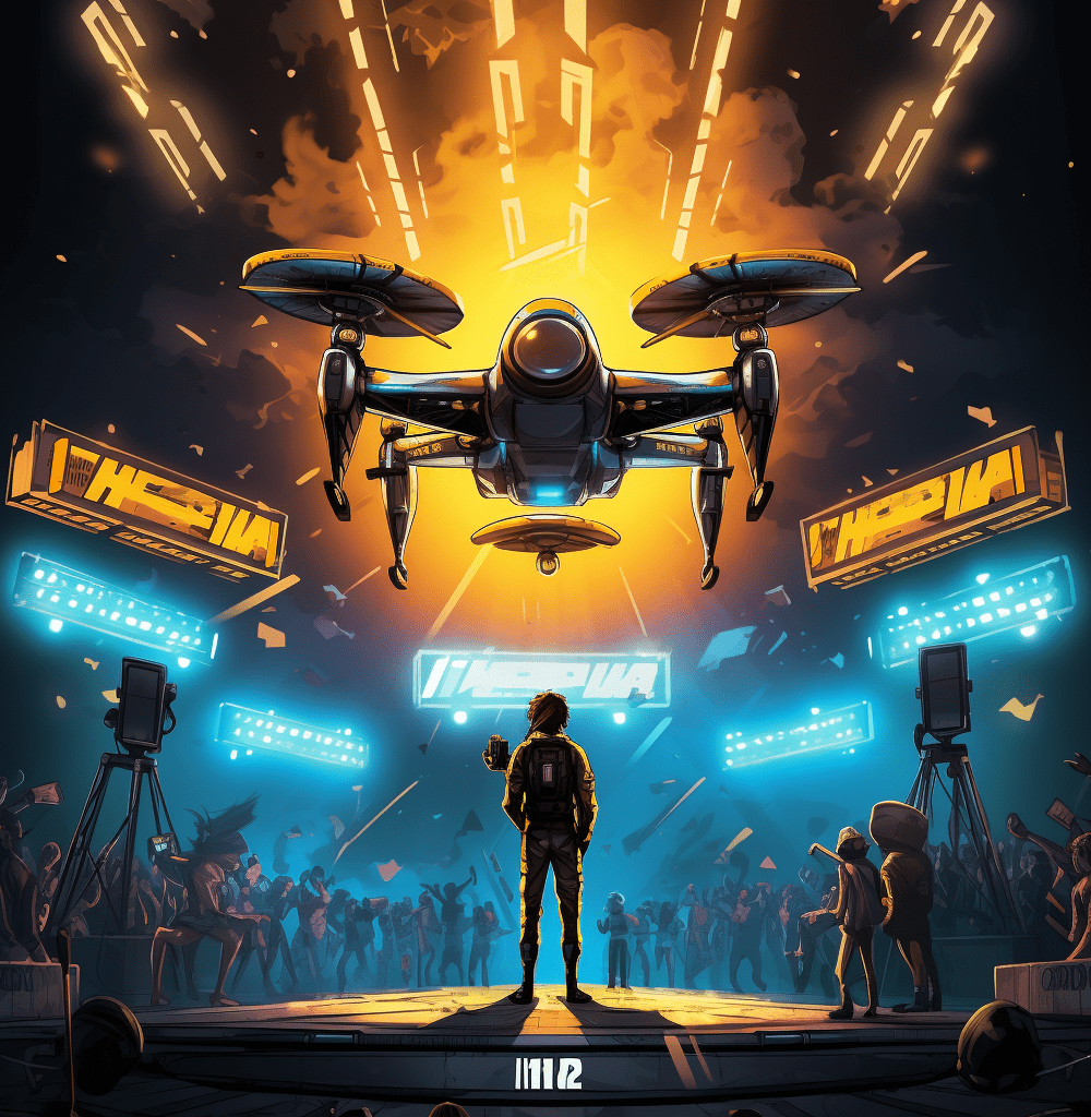 un drone en un torneo