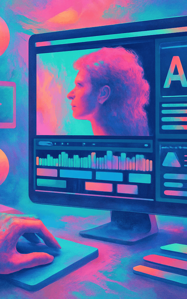 Interfaz creativa InVideo AI generando video con plantillas