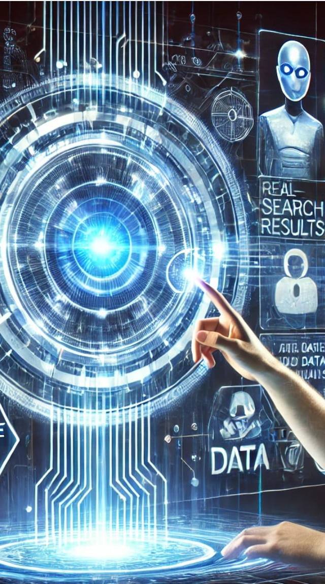 Interfaz futurista de búsqueda AI
