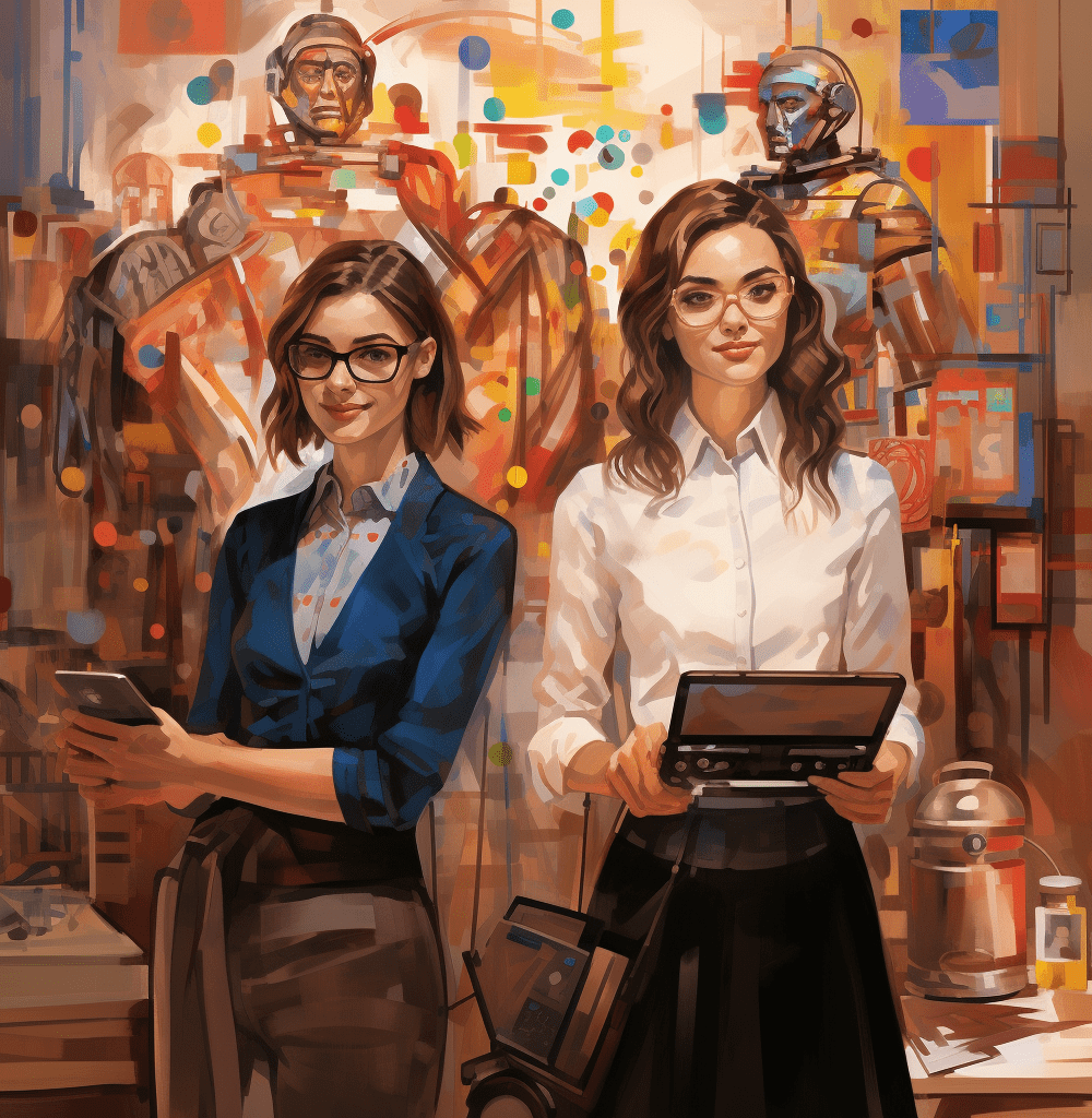 dos mujeres trabajando