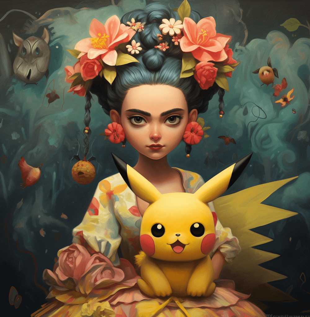 frida kalho con pikachu